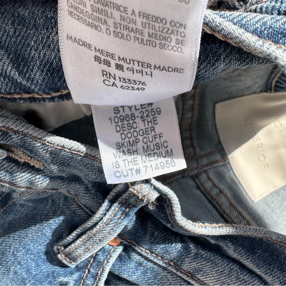 MOTHER Superior The Dodger Skimp Cuffed Jeans Medium Blue 24 - Picture 8 of 14